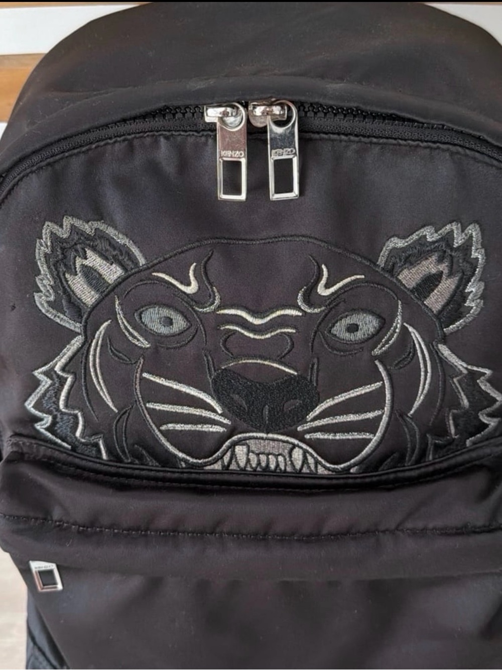 Kenzo Black Backpack with Silver Tiger and Logo - Picture 5 of 6